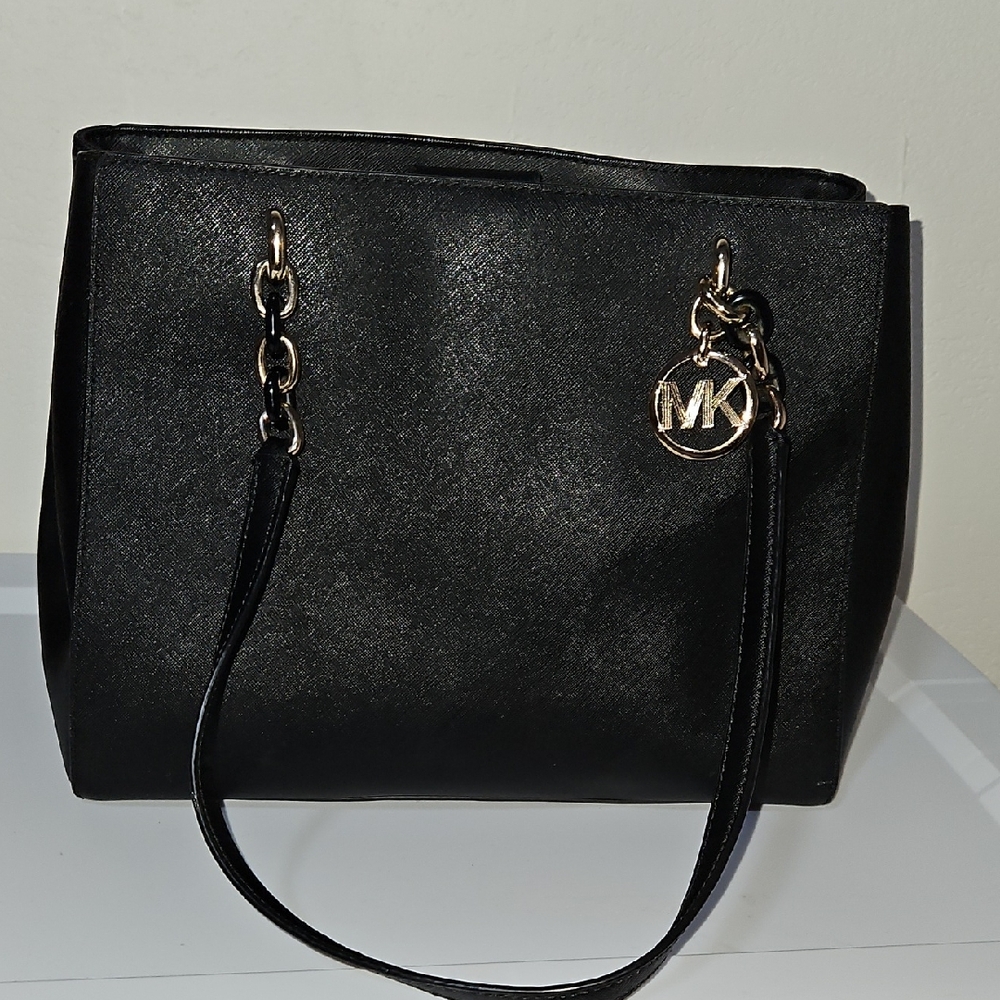 Michael Kors Black Tote with Gold Accents